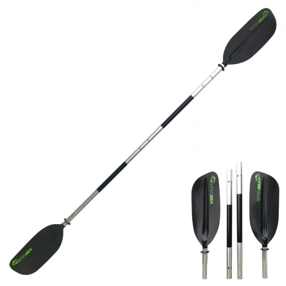 ExtaSea Alu Basic Doppelpaddel 4-tlg 230cm Black 1 ExtaSea Alu Basic Doppelpaddel 4-tlg 230cm Black