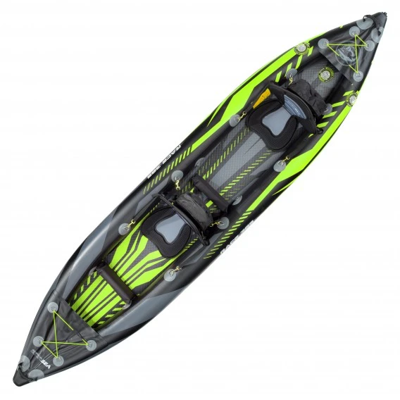 ExtaSea Race 385 2er Kajak Aufblasbar Drop-Stitch Schlauchboot Kajak Lime 4 ExtaSea Race 385 2er Kajak Aufblasbar Drop-Stitch Schlauchboot Kajak Lime – Bild 4