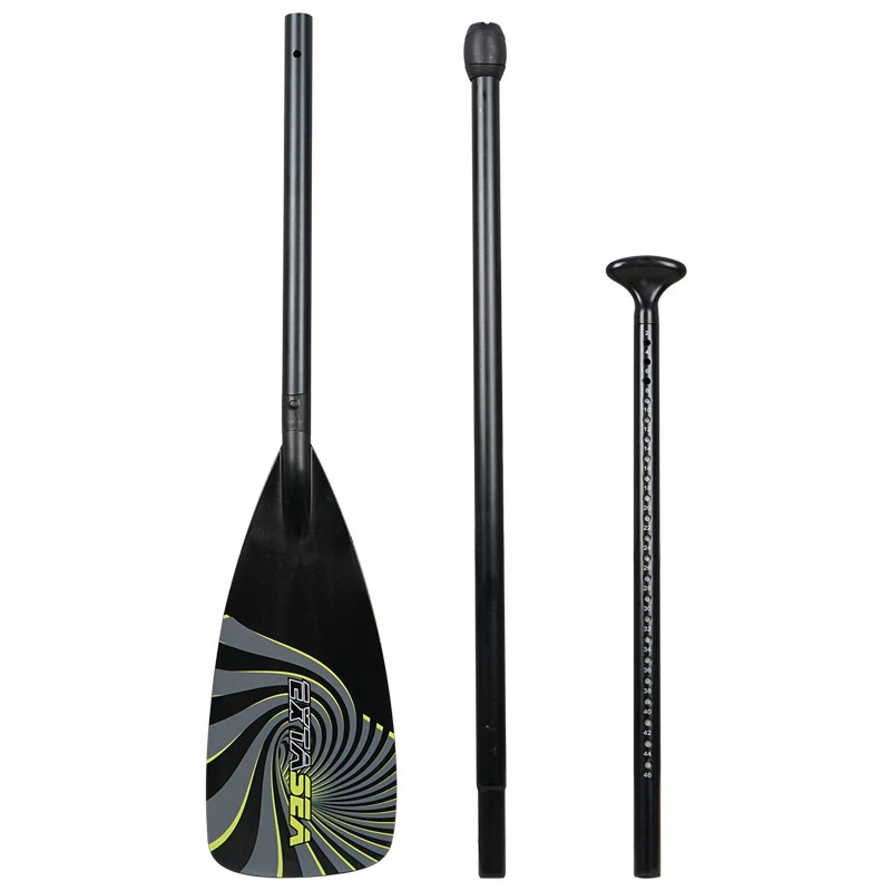 ExtaSea SUP Vario Aluminium Paddel 3-teilig Black-lime 1 ExtaSea SUP Vario Aluminium Paddel 3-teilig Black-lime