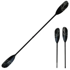 ExtaSea Tour Vario Fiberglas Doppelpaddel | 220-240cm | 2-teilig | Schwarz-grau