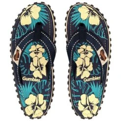 Gumbies Original Zehentrenner Badelatschen Blue Hibiscus