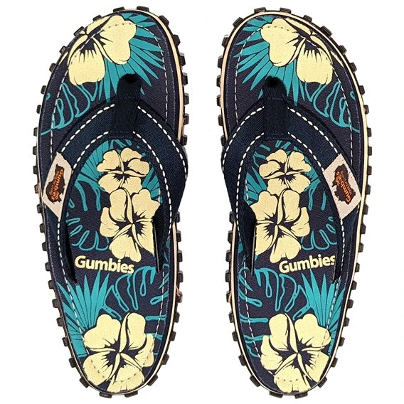 Gumbies Original Zehentrenner Badelatschen Blue Hibiscus 1 Gumbies Original Zehentrenner Badelatschen Blue Hibiscus