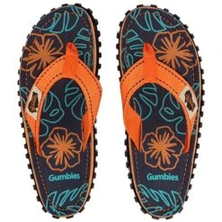 Gumbies Original Zehentrenner Badelatschen Orange Hibiscus