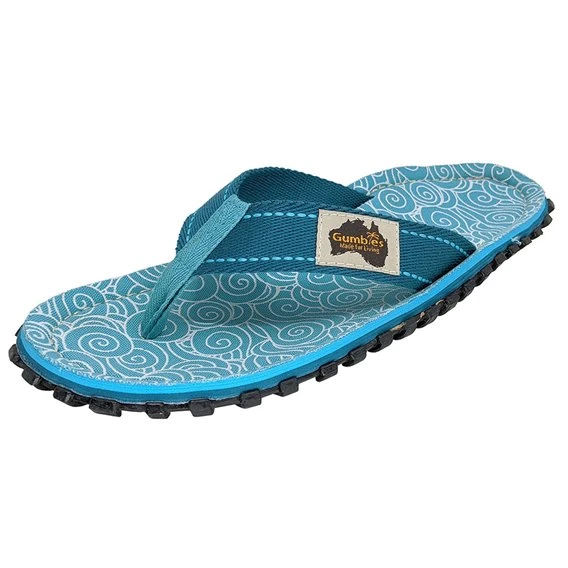 Gumbies Original Zehentrenner Badelatschen Turquoise Swirls 2 Gumbies Original Zehentrenner Badelatschen Turquoise Swirls – Bild 2
